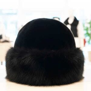 2/$30 Ladies Fuzzy Black Print Bucket Hat